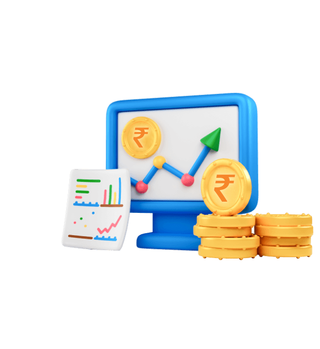 About section illustration showing financial growth