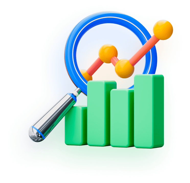 Financial dashboard illustration with trending stocks